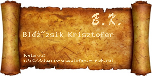Blázsik Krisztofer névjegykártya
