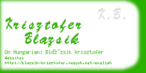 krisztofer blazsik business card